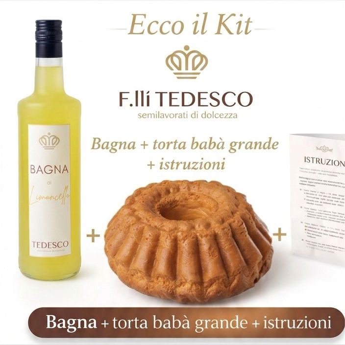 kit-torta-bagna-limoncello- Box Torta Babà grande - bagna al Limoncello - immagine 1